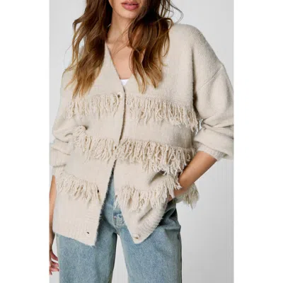 Nasty Gal Fringe Cardigan In Cream