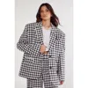 Nasty Gal Gingham Tailored Blazer In Black