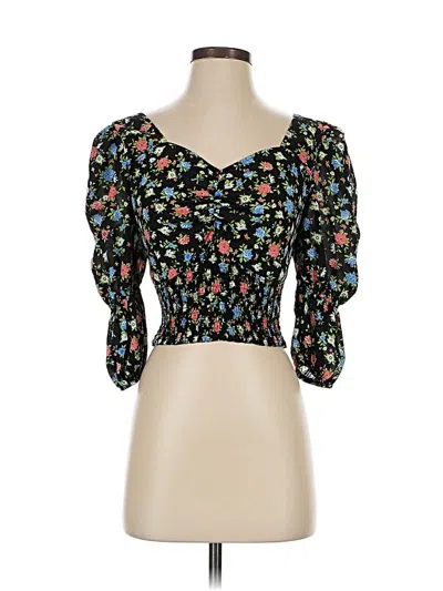 Pre-owned Nasty Gal Inc. 3/4 Sleeve Blouse In Black