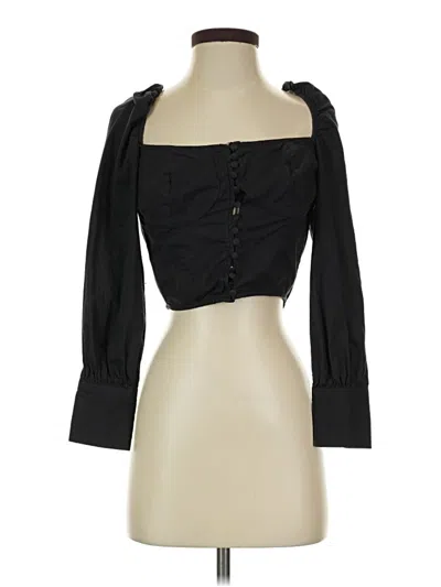 Pre-owned Nasty Gal Inc. 3/4 Sleeve Blouse In Black