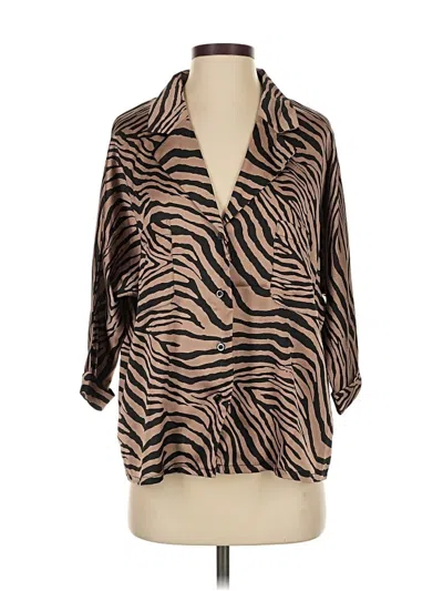 Pre-owned Nasty Gal Inc. 3/4 Sleeve Blouse In Brown