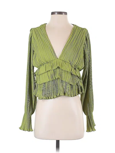 Pre-owned Nasty Gal Inc. 3/4 Sleeve Blouse In Green