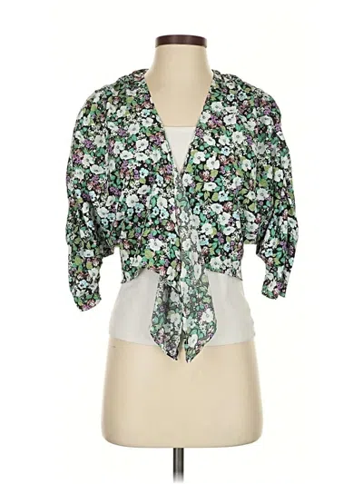 Pre-owned Nasty Gal Inc. 3/4 Sleeve Blouse In Green