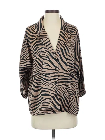Pre-owned Nasty Gal Inc. 3/4 Sleeve Blouse In Tan