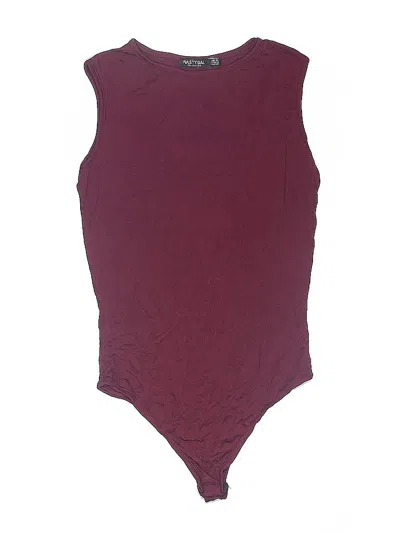 Pre-owned Nasty Gal Inc. Bodysuit In Burgundy