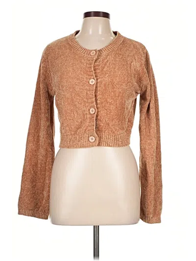 Pre-owned Nasty Gal Inc. Cardigan Sweater In Brown