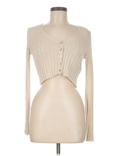 Pre-owned Nasty Gal Inc. Cardigan Sweater In Tan