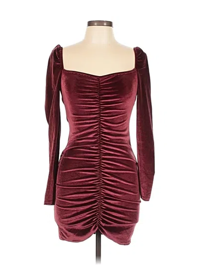 Pre-owned Nasty Gal Inc. Cocktail Dress In Burgundy