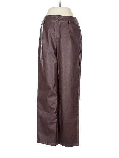 Pre-owned Nasty Gal Inc. Faux Leather Pants In Brown