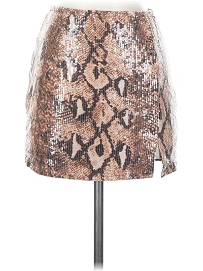 Pre-owned Nasty Gal Inc. Faux Leather Skirt In Gold