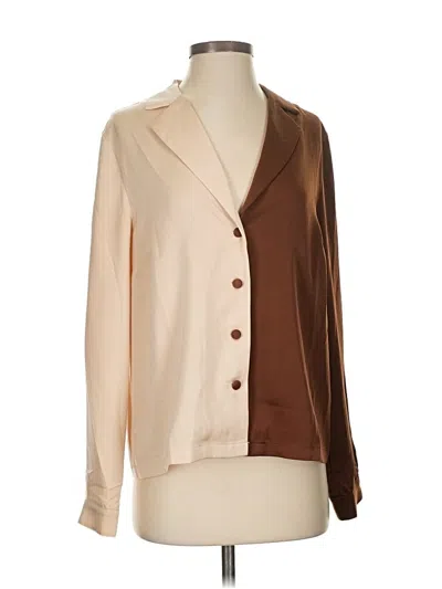 Pre-owned Nasty Gal Inc. Long Sleeve Blouse In Brown