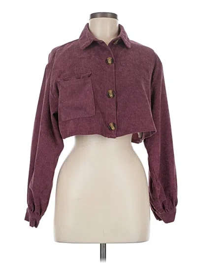 Pre-owned Nasty Gal Inc. Long Sleeve Blouse In Burgundy