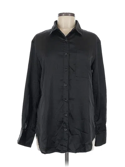 Pre-owned Nasty Gal Inc. Long Sleeve Button Down Shirt In Black