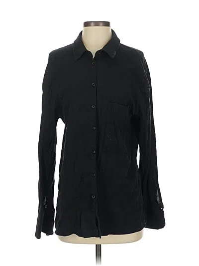 Pre-owned Nasty Gal Inc. Long Sleeve Button Down Shirt In Black