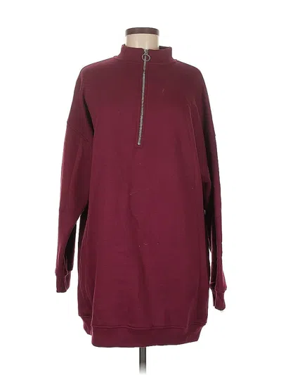 Pre-owned Nasty Gal Inc. Pullover Sweater In Burgundy