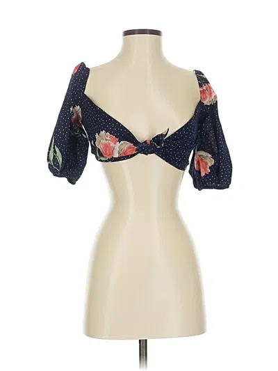 Pre-owned Nasty Gal Inc. Short Sleeve Blouse In Blue