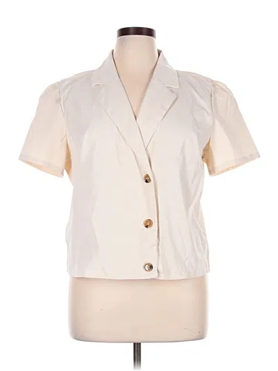 Pre-owned Nasty Gal Inc. Short Sleeve Blouse In Ivory