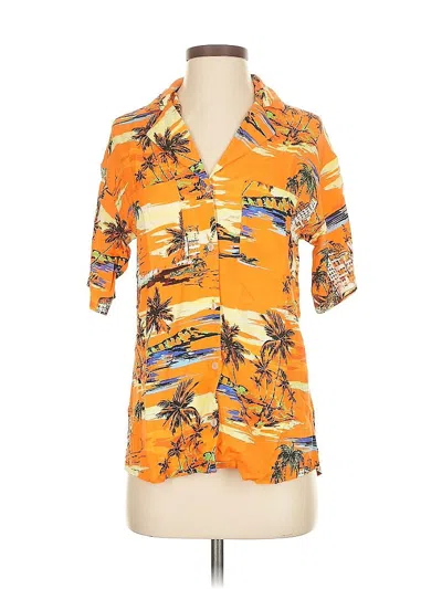 Pre-owned Nasty Gal Inc. Short Sleeve Blouse In Orange
