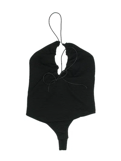 Pre-owned Nasty Gal Inc. Swimsuit Top Black Solid Pattern Swimwear