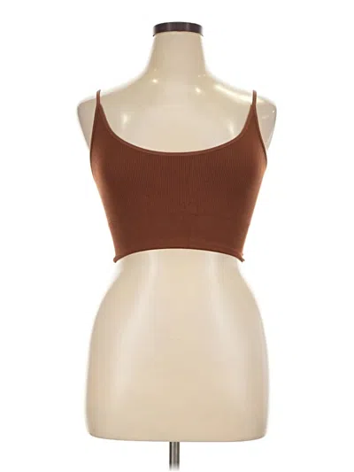 Pre-owned Nasty Gal Inc. Tank Top Brown Strapless Neckline Tops