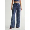 Nasty Gal Lace Front Detail Jean In Blue