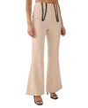 Nasty Gal Lace Trim Tailored Flared Pants In Neutral