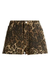 Nasty Gal Leopard Print Denim Cutoff Shorts In Leopard