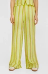 NASTY GAL NASTY GAL LIME STRIPE HIGH WAIST BAGGY PANTS