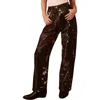 Nasty Gal Limited Cow Hide Leather Pants In Brown