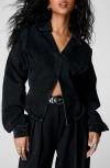 Nasty Gal Long Sleeve Denim Top