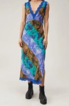 NASTY GAL NASTY GAL MIXED FLORAL PRINT LACE TRIM MIDI DRESS