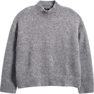 Nasty Gal Mock Neck Sweater In Grey Marl