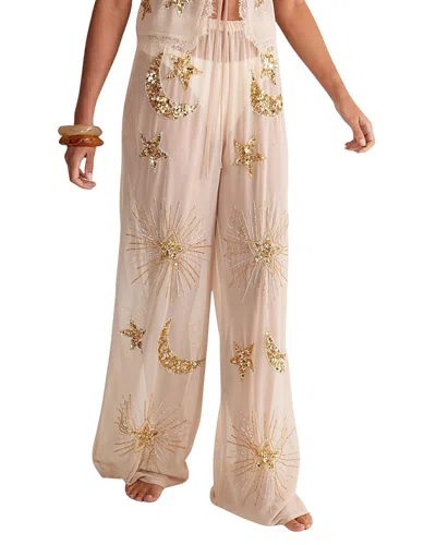 Nasty Gal Moon & Star Wide Leg Beach Trouser In Transparent