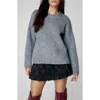 Nasty Gal Oversize Crewneck Sweater In Grey Marl