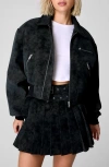 Nasty Gal Oversize Faux Suede Bomber Jacket In Black
