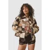 Nasty Gal Patchwork Cow Hide Real Leather Jacket In Multi