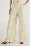 Nasty Gal Pinstripe Tailored Pants In Yellow