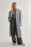 Nasty Gal Premium Corseted Detail Maxi Coat In Animal Print