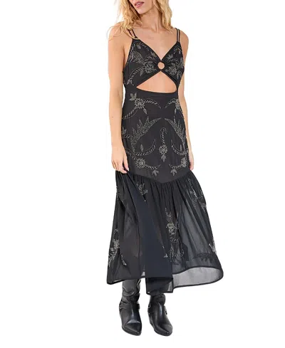 Nasty Gal Ring Cut Out Volume Maxi Dress In Black