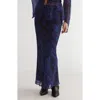 Nasty Gal Snakeskin Print Bias Cut Crinkle Chiffon Maxi Skirt In Blue