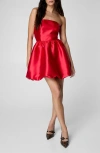 Nasty Gal Strapless Satin Bubble Minidress In Red