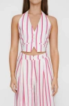 NASTY GAL NASTY GAL STRIPE CROP HALTER TOP