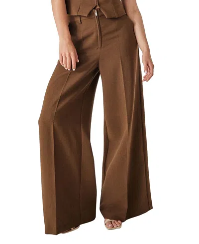 NASTY GAL TAILORED ZIP FRONT WIDE LEG PANTS