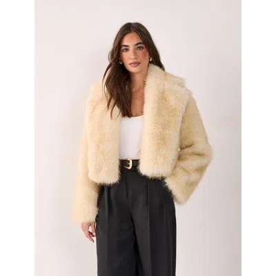 Nasty Gal Tipped Faux Fur Crop Jacket In Brown