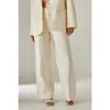 Nasty Gal Twill Buckle Tailored Pants In White