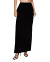 Nasty Gal Velvet High Waist Side Split Maxi Skirt In Black