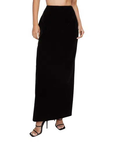 NASTY GAL VELVET HIGH WAIST SIDE SPLIT MAXI SKIRT