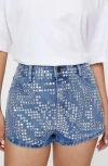 NASTY GAL NASTY GAL ZEBRA HOTFIX DENIM SHORTS