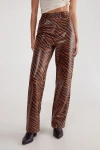 Nasty Gal Zebra Straight Leg Pant In Brown