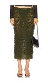 Nastyamasha Crochet Floral Midi Skirt In Green